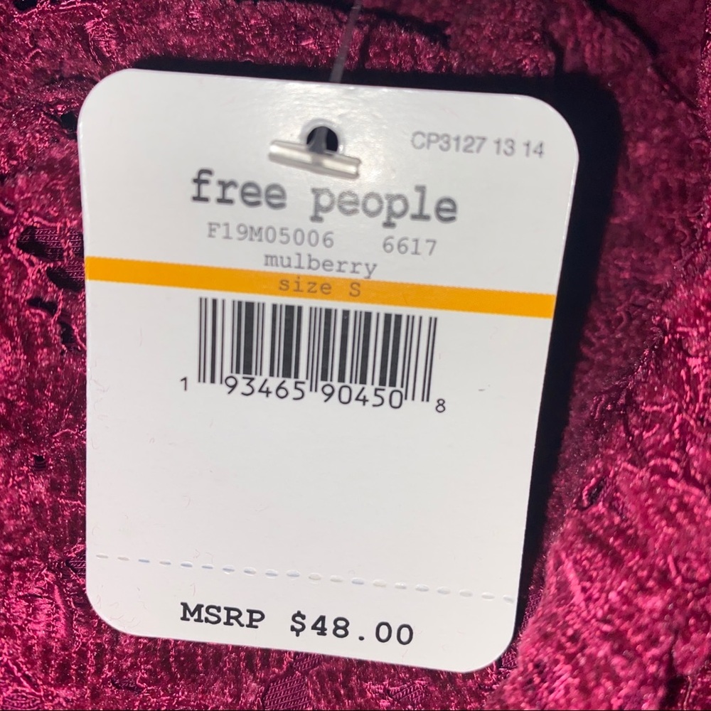 NWT Free People Celine Velvet Bralette - Picture 3 of 3